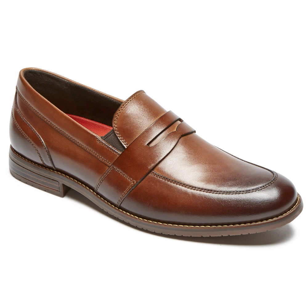 Rockport Mens Loafers Brown - Style Purpose 3 Double Gore Penny - UK 697-VJPWRK